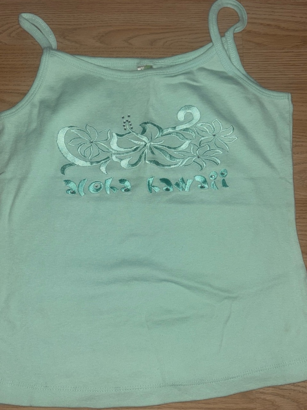 Aloha Hawaii Mint Green Girls' Tank Top